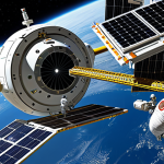 Orbital Refueling Station Construction**

"A futuristic orbital refueling station under construction in low Earth orbit, robotic arms assembling modular components, Earth visible in the background, solar panels deployed, fully clothed engineers in spacesuits visible inside transparent modules, perfect anatomy, correct proportions, natural pose, safe for work, appropriate content, fully clothed, professional, high quality, detailed, 8k resolution."

**