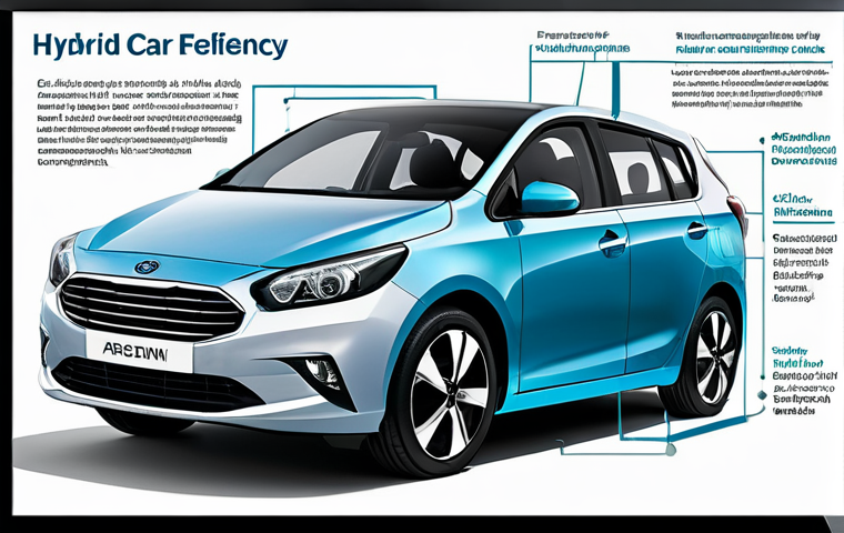 하이브리드차 연비 - Hybrid Car Efficiency Explained**

"A modern, clean infographic illustrating how a hybrid car's gaso...