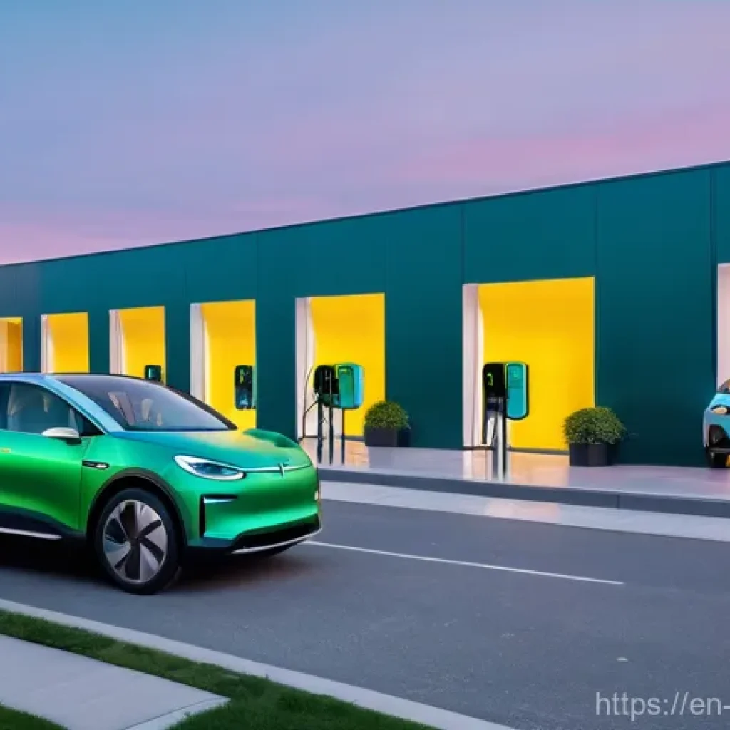 전기차 시장 전망 - **Prompt: Urban Electric Harmony**
**Description:** A vibrant, futuristic cityscape at a pleasan...