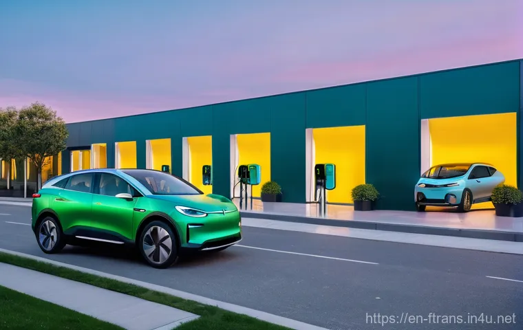 전기차 시장 전망 - **Prompt: Urban Electric Harmony**
**Description:** A vibrant, futuristic cityscape at a pleasan...