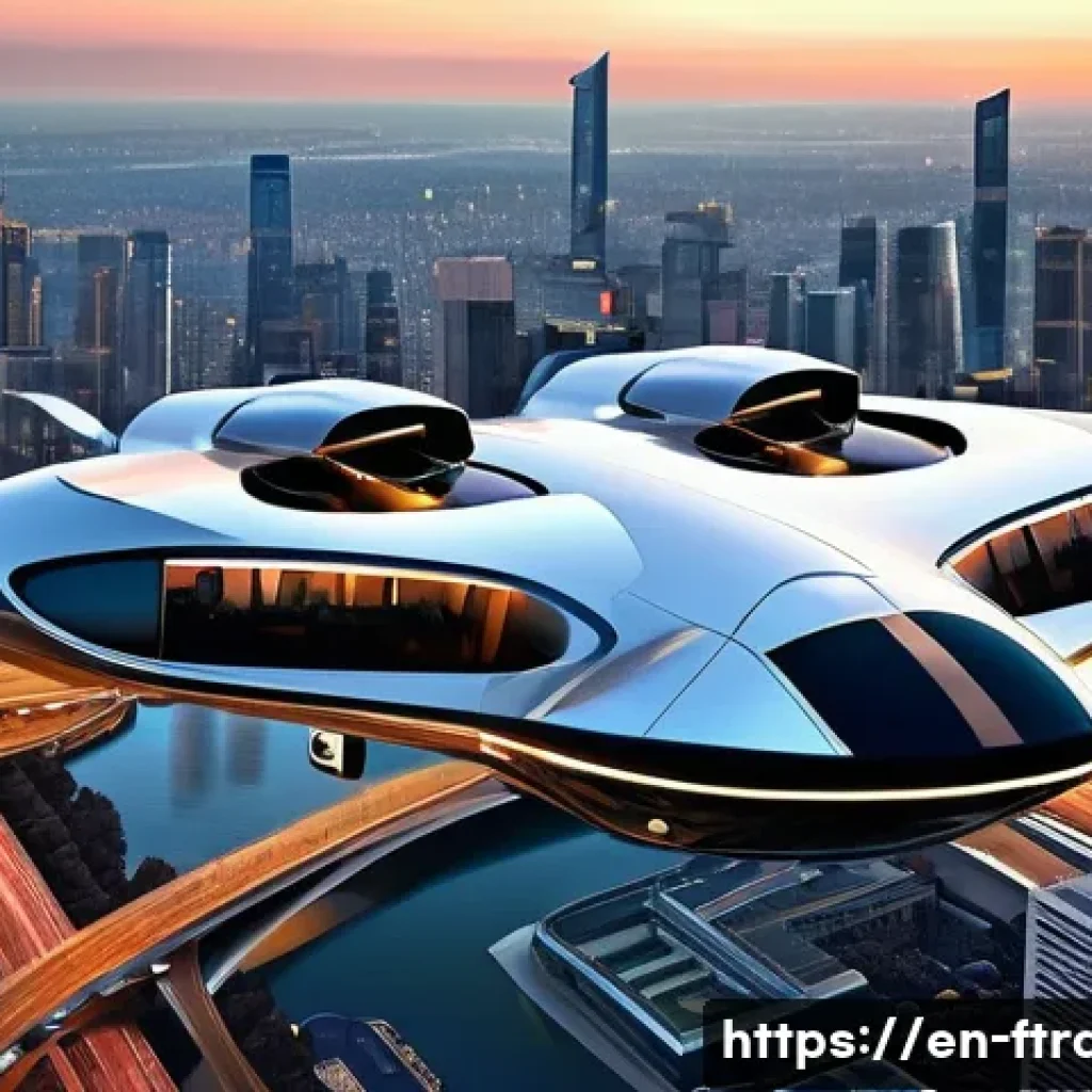 하늘을 나는 자동차 종류 - **Urban Commute VTOL**
    "A sleek, multi-copter VTOL aircraft, with eight visible rotors and a smo...