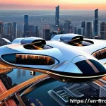 하늘을 나는 자동차 종류 - **Urban Commute VTOL**
    "A sleek, multi-copter VTOL aircraft, with eight visible rotors and a smo...