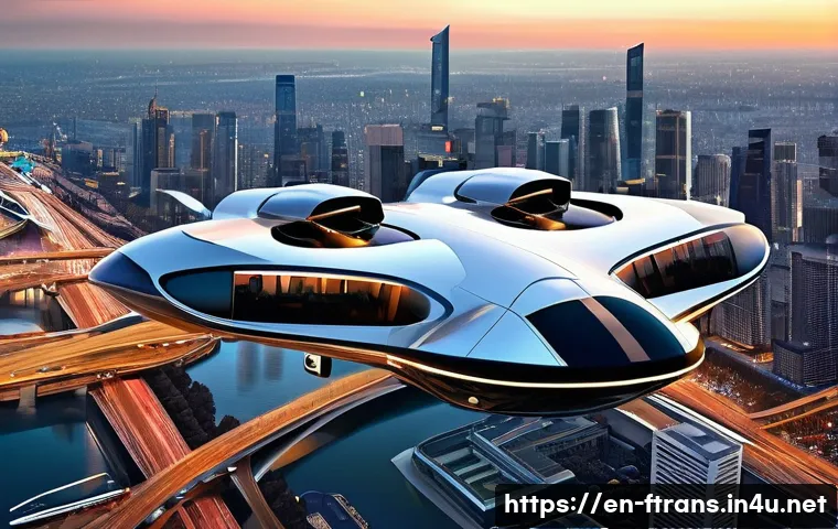 하늘을 나는 자동차 종류 - **Urban Commute VTOL**
    "A sleek, multi-copter VTOL aircraft, with eight visible rotors and a smo...