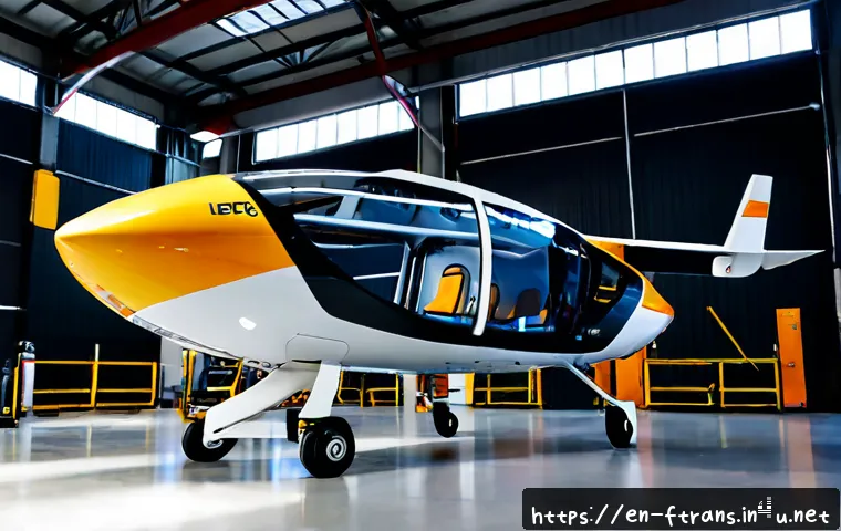 플라잉 택시 제조사 - Photorealistic aerospace manufacturing facility producing electric vertical takeoff and landing flyi...